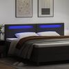 vidaXL LED Hoofdbord Zwart 200 cm Nep Leer