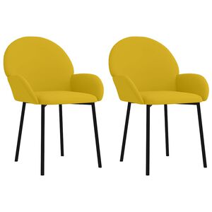 vidaXL Eetkamerstoelen 2 st fluweel geel
