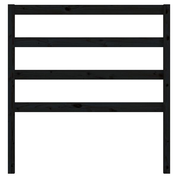 vidaXL Hoofdbord 96x4x100 cm massief grenenhout zwart