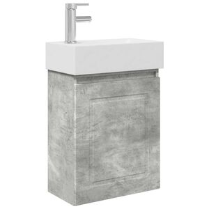 vidaXL Badkamermeubel met kraan Betongrijs 45,5 x 22,5 x 84 cm