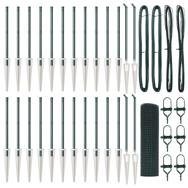 vidaXL Afrasteringspaal Groen 50 x 0,8 m (16 x 16 mm gaas)