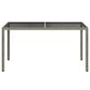 vidaXL Tuintafel 150x90x75 cm gehard glas en poly rattan grijs