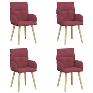 vidaXL Eettafelstoelen 4 st Stof Wijnrood 60 x 56 x 93 cm