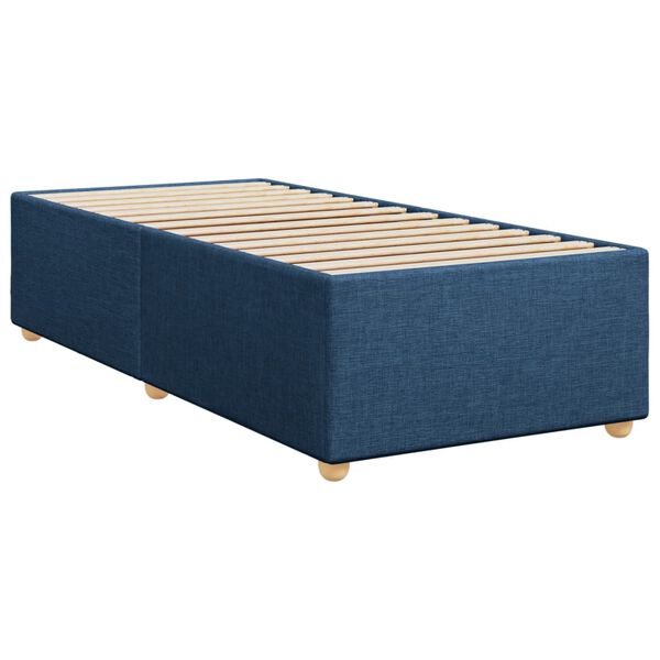 vidaXL Bedframe zonder matras 90x190 cm stof blauw
