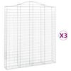 vidaXL Schanskorven 3 st gewelfd 200x30x220/240 cm ijzer