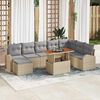 vidaXL Tuin Sofa Set met kussen 9 pcs beige en lichtgrijs