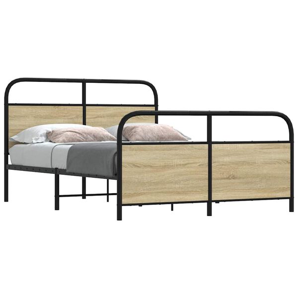 vidaXL Bedframe zonder matras bewerkt hout sonoma eikenkleur 120x200cm