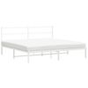 vidaXL Bedframe met hoofdbord metaal wit 193x203 cm