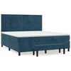 vidaXL Boxspring met matras fluweel donkerblauw 160x200 cm