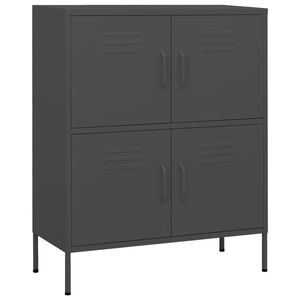 vidaXL Opbergkast 80x35x101,5 cm staal antracietkleurig