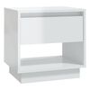 vidaXL Nachtkastje 45x34x44 cm bewerkt hout hoogglans wit