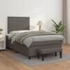 vidaXL Boxspring met matras kunstleer grijs 120x190 cm