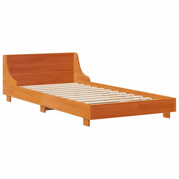 vidaXL Bedframe zonder matras massief grenenhout wasbruin 90x190 cm