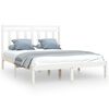 vidaXL Bedframe massief hout wit 150x200 cm