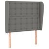 vidaXL Hoofdbord met randen 83x23x118/128 cm stof donkergrijs