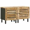 vidaXL Nachtkastje 2 st Naturel 40 x 33 x 46 cm Massief Mango Hout