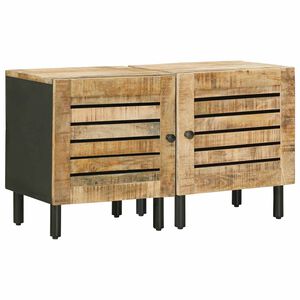 vidaXL Nachtkastje 2 st Naturel 40 x 33 x 46 cm Massief Mango Hout