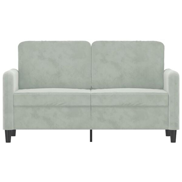 vidaXL Tweezitsbank 120 cm fluweel lichtgrijs