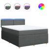 vidaXL Boxspring met matras stof donkergrijs 140x190 cm