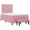 vidaXL Boxspring bed met matras Roze 120 x 190 cm Fluweel