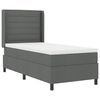 vidaXL LED Box Spring Bed met matras Donkergrijs 100 x 200 cm Stof