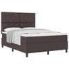 vidaXL Boxspringbed met hoofdeinde Donkerbruin 140 x 190 cm Stof