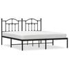vidaXL Bedframe met hoofdbord metaal zwart 180x200 cm