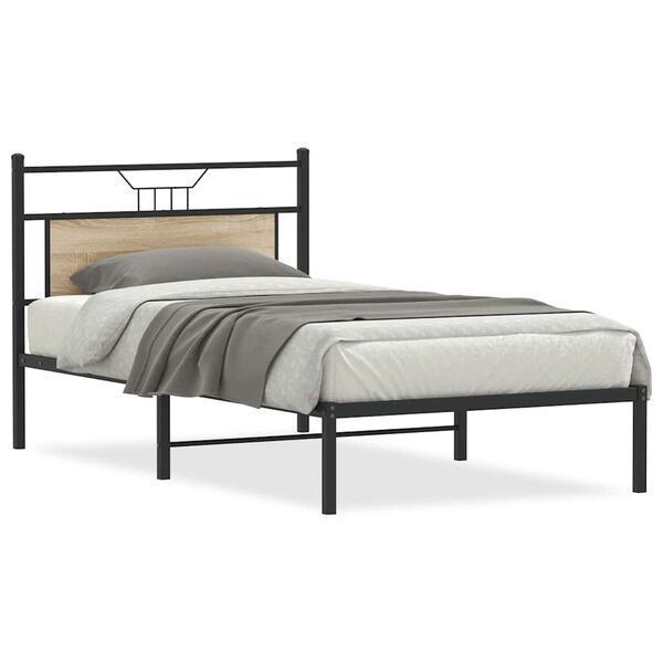 vidaXL Bedframe zonder matras hout sonoma eikenkleurig 100x190 cm