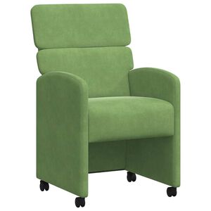 vidaXL Eetkamerstoelen met Wieltjes 2 st Fluweel Lichtgroen