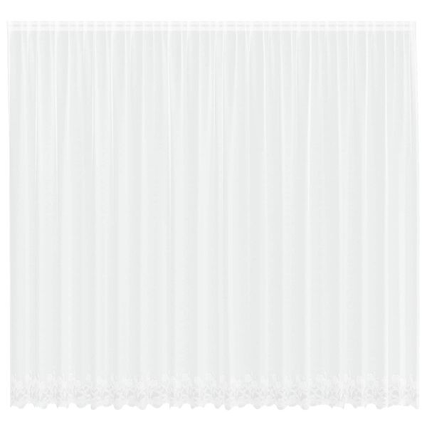 vidaXL Kantgordijn met gordijnen Bloemen Wit 260 x 500 cm Polyester