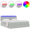 vidaXL Bed met LED-striplichten Lichtgrijs 180 x 200 cm Fluweel