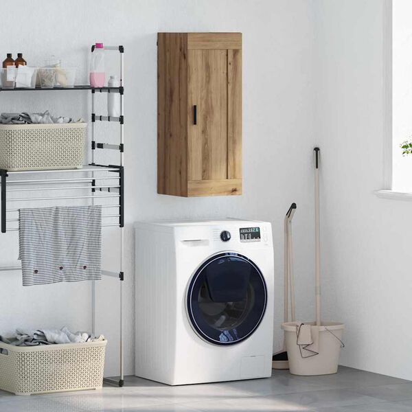 vidaXL Wandkast Artisan Eiken 34,5 x 34 x 90 cm Bewerkt hout