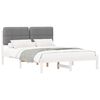 vidaXL Bedframe met Gevoerd Hoofdgedeelte Lichtgrijs 140 x 190 cm
