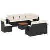 vidaXL 9-delige Loungeset met kussens poly rattan zwart