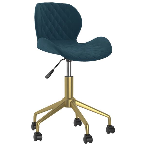 vidaXL Eetkamerstoelen draaibaar 2 st fluweel blauw