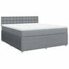 vidaXL Boxspring met matras stof lichtgrijs 180x200 cm