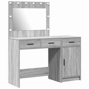 vidaXL Plafondtafel met spiegellichten 2 pcs Grijs Bewerkt hout