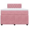 vidaXL Boxspring met matras fluweel roze 120x190 cm