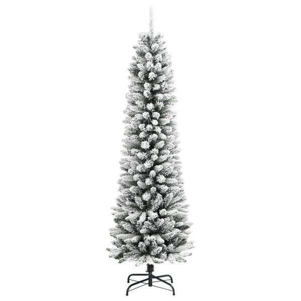 vidaXL Kunstkerstboom met sneeuw smal 120 cm PVC en PE