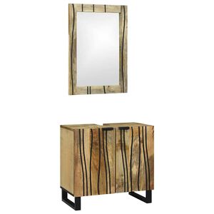 vidaXL Badkamerkastenset 2 st Naturel Massief Mango Hout