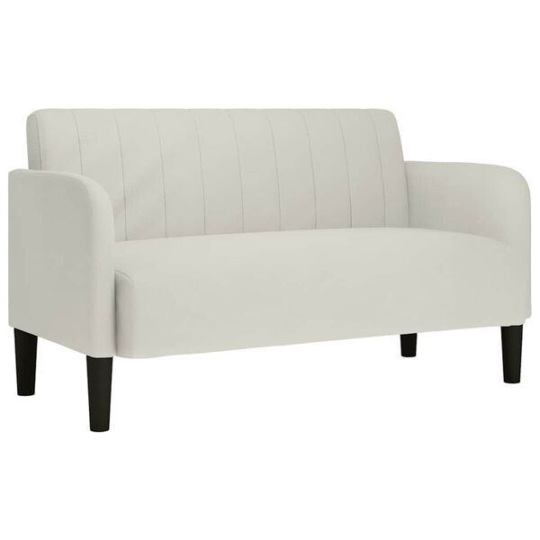 vidaXL Loveseat bank 109 cm fluweel cr&egrave;mekleurig