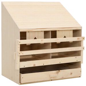 vidaXL Kippenlegkast 2 compartimenten 63x40x65 cm massief grenenhout