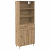 vidaXL Hoge kast Artisan Eiken 69,5 x 34 x 180 cm Bewerkt hout