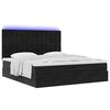 vidaXL Ottoman bed met matrassen en LED's 200x200cm fluweel zwart