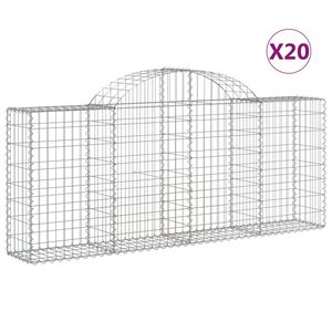 vidaXL Schanskorven 20 st gewelfd 200x30x80/100 cm ijzer