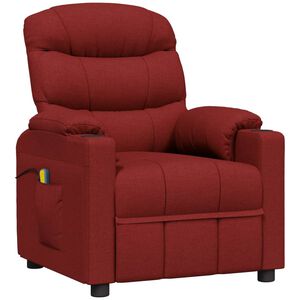 vidaXL Massagestoel stof wijnrood