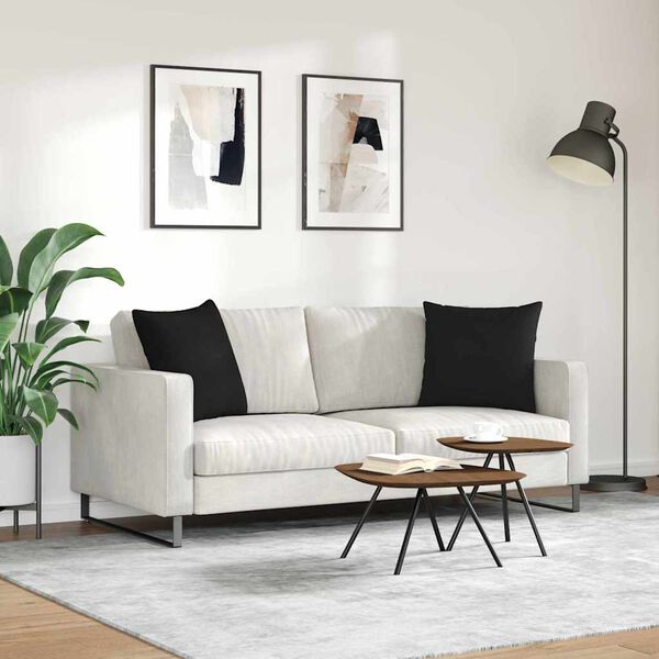 vidaXL Sofa Kussens 2 stuks Zwart 50 x 50 cm Stof