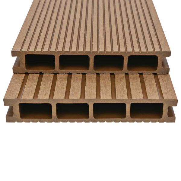 vidaXL Terrasplanken HKC met accessoires 15 m&sup2; 4 m teak