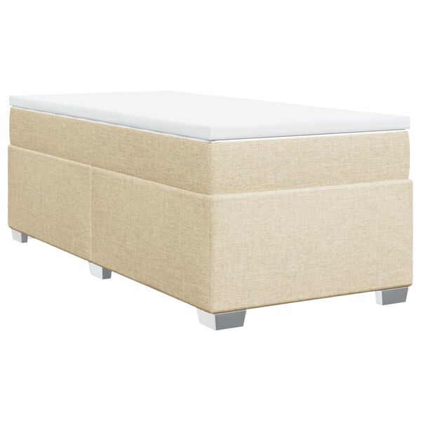 vidaXL Boxspring met matras stof cr&egrave;mekleurig 80x200 cm