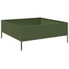 vidaXL Plantenbak verhoogd 100x100x41 cm staal olijfgroen